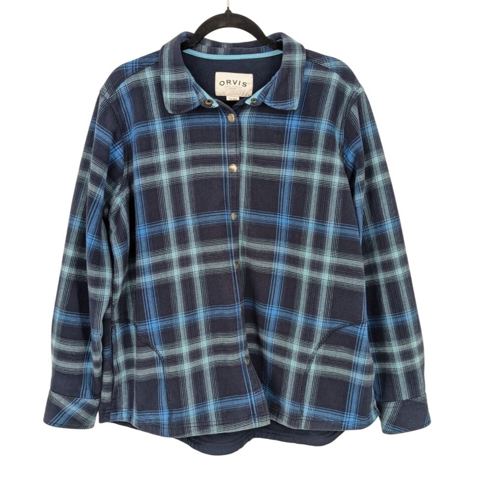 Orvis Plaid Fleece Flannel Shacket Outdoor Shirt Jacket Cozy Soft Women Size XXL